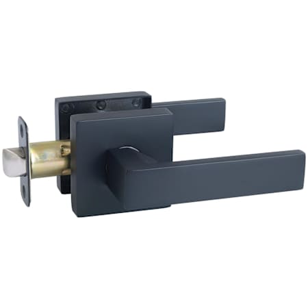 Design House Karsen Passage Door Lever Set with Square Rose Matte Black