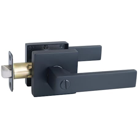 Design House Karsen Privacy Door Lever Set with Square Rose Matte Black