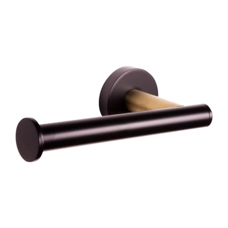 Design House Kelton Wall Mounted Euro Toilet Paper Holder Matte Black/Satin Gold