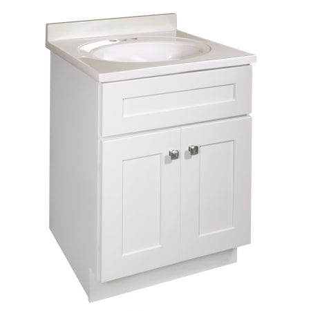 Design House Brookings 24" Free Standing Single Basin Vanity Set with Cabinet and Cultured Marble Vanity Top White
