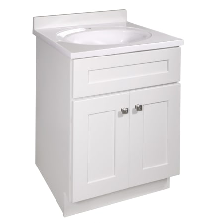 Design House Brookings 24" Free Standing Single Basin Vanity Set with Cabinet and Cultured Marble Vanity Top White