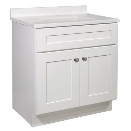 Design House Brookings 31" Free Standing Single Basin Vanity Set with Cabinet and Cultured Marble Vanity Top White