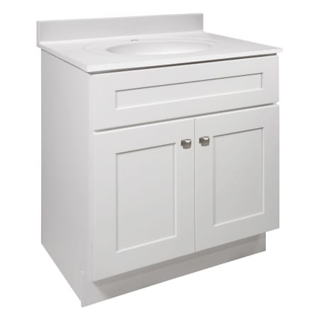 Design House Brookings 31" Free Standing Single Basin Vanity Set with Cabinet and Cultured Marble Vanity Top White