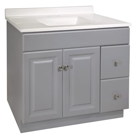Design House Wyndham 36" Free Standing Single Basin Vanity Set with Cabinet and Cultured Marble Vanity Top Gray