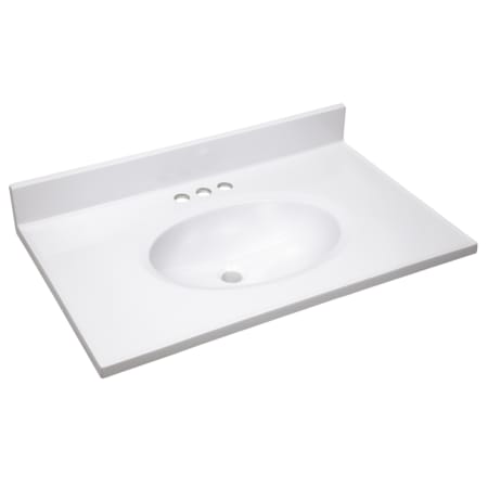 Design House 31" Cultured Marble Vanity Top with Integrated Sink and Backsplash Solid White