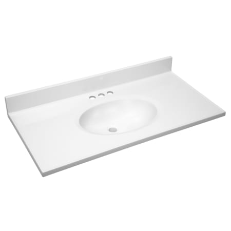 Design House 37" Cultured Marble Vanity Top with Backsplash Solid White