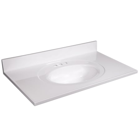 Design House 37" Cultured Marble Vanity Top with Backsplash Solid White