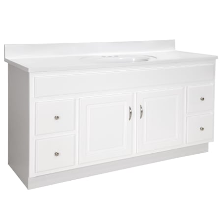 Design House Concord 61" Free Standing Single Basin Vanity Set with Cabinet and Cultured Marble Vanity Top White