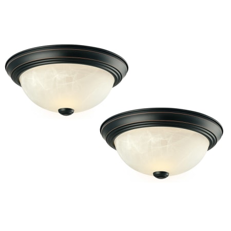 Design House Millbridge 2 Light 11" Wide Flush Mount Ceiling Fixture - Set of (2) Oil Rubbed Bronze