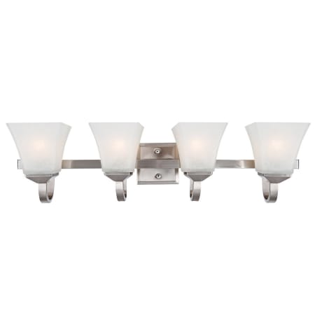Design House Torino 4 Light 31" Wide Vanity Light with Frosted Glass Shades Satin Nickel