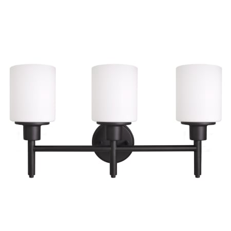 Design House Aubrey 22" Wide Vanity Light with Frosted Glass Shade Matte Black