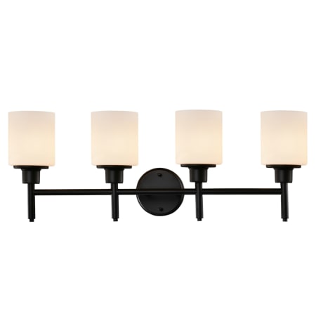 Design House Aubrey 30" Wide Vanity Light with Frosted Glass Shade Matte Black