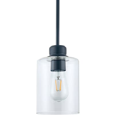 Design House Haddie 6" Wide Mini Pendant with Clear Glass Shade Matte Black