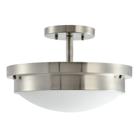 Design House Harris 2 Light 13" Wide Semi-Flush Ceiling Fixture Satin Nickel