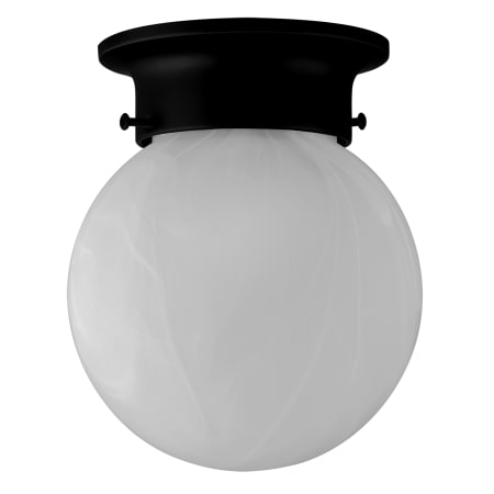 Design House Millbridge 6" Wide Semi-Flush Globe Ceiling Fixture with Frosted Glass Shade Matte Black