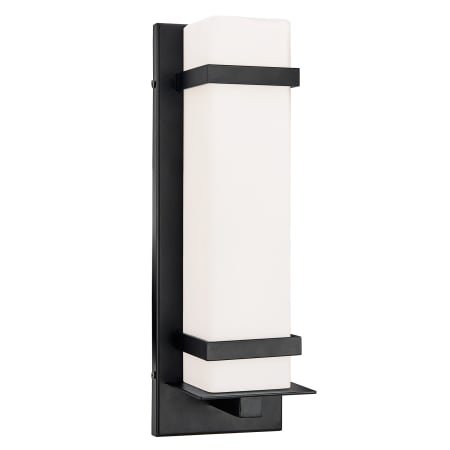 Design House Davis 14" Tall Outdoor Wall Sconce with Frosted Glass Shade Matte Black