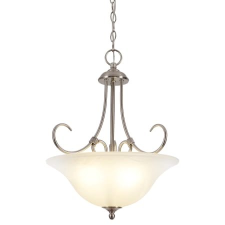Design House Willowdale 3 Light 16" Wide Pendant with Alabaster Glass Shade Satin Nickel