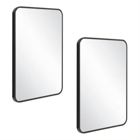 Design House Isla 20" W x 30" H Modern Rectangular Aluminum Framed Bathroom Wall Mirror Matte Black