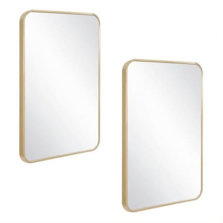 Design House Isla 24" W x 36" H Modern Rectangular Aluminum Framed Bathroom Wall Mirror Brushed Gold