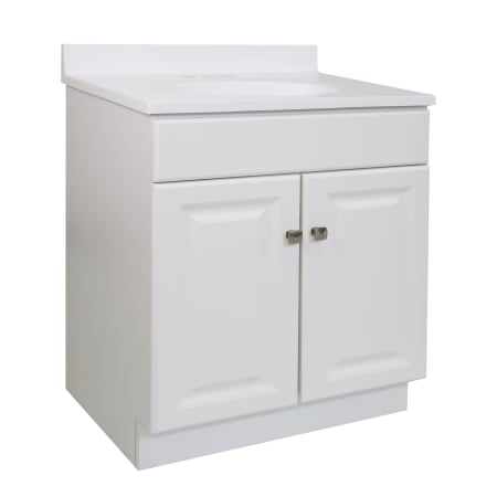 Design House Wyndham 31" Free Standing Single Basin Vanity Set with Wood Cabinet and Marble Vanity Top White