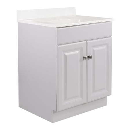 Design House Wyndham 25" Free Standing Single Basin Vanity Set with Wood Cabinet and Marble Vanity Top White