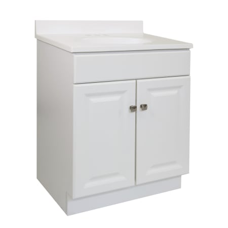 Design House Wyndham 24" Free Standing Single Basin Vanity Set with Wood Cabinet and Marble Vanity Top White