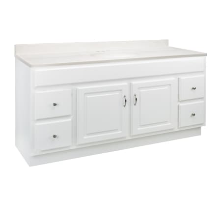 Design House Concord 60" Free Standing Single Basin Vanity Set with Wood Cabinet and Marble Vanity Top White