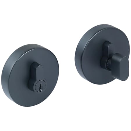Design House Emblem Single Cylinder Keyed Entry Deadbolt with Round Rose Matte Black