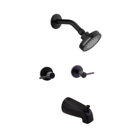 Design House Eastport II Shower Only Trim Package with 1.8 GPM Multi Function Shower Head Matte Black
