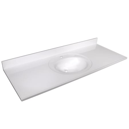 Design House 61" Engineered Stone Vanity Top with Backsplash and Integrated Sink White on White