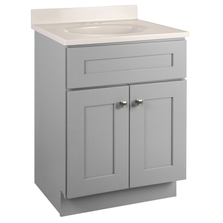 Design House Brookings 24" Free Standing Single Basin Vanity Set with Cabinet and Cultured Marble Vanity Top Gray