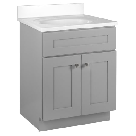 Design House Brookings 24" Free Standing Single Basin Vanity Set with Cabinet and Cultured Marble Vanity Top Gray