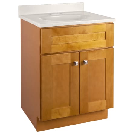 Design House Brookings 25" Free Standing Single Basin Vanity Set with Cabinet and Cultured Marble Vanity Top Modern Birch