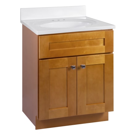 Design House Brookings 24" Free Standing Single Basin Vanity Set with Cabinet and Cultured Marble Vanity Top Modern Birch
