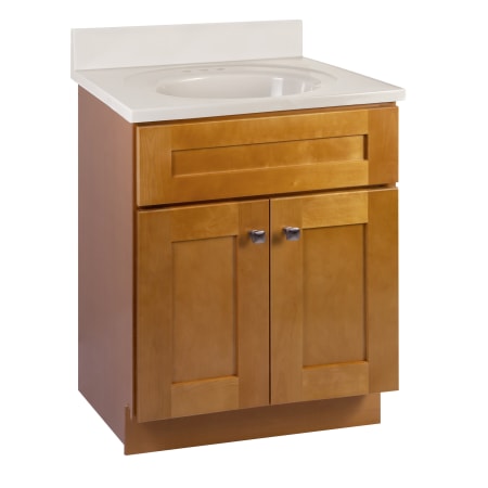 Design House Brookings 24" Free Standing Single Basin Vanity Set with Cabinet and Cultured Marble Vanity Top Modern Birch