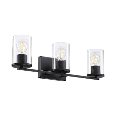 Design House Romi 3 Light 24" Wide Vanity Light with Clear Glass Shades Matte Black