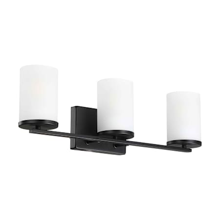 Design House Romi 3 Light 24" Wide Vanity Light with Frosted Glass Shades Matte Black