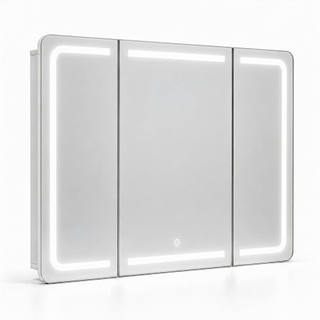 Design House Lindale 36-5/16" x 30-1/8" Lighted Frameless Triple Door Medicine Cabinet with Soft Close Hinges White