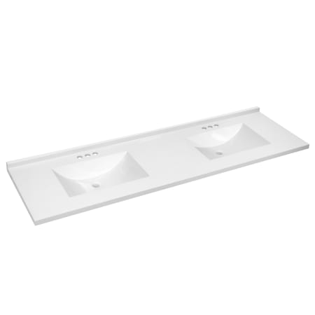 Design House Camilla II 73" Cultured Marble Vanity Top with Backsplash Solid White