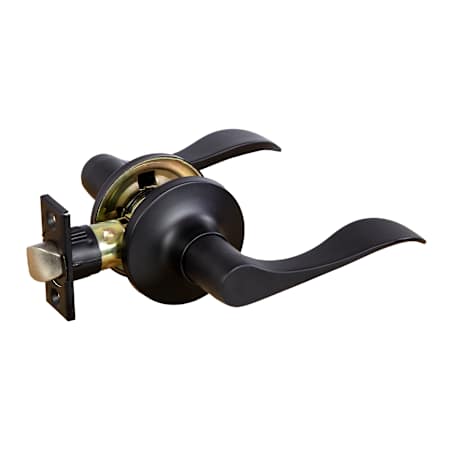 Design House Stratford Reversible Passage Door Lever with 6-Way Latch Matte Black