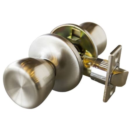 Design House Terrace Reversible Passage Door Knob Set with 6-Way Latch Satin Nickel