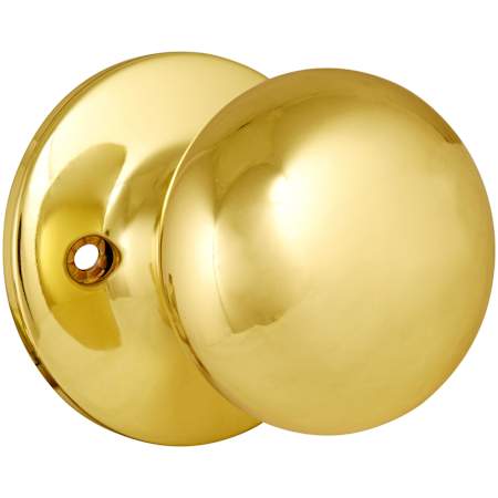 Design House Cambridge Non-Turning One-Sided Dummy Door Knob with Round Rose Polished Brass
