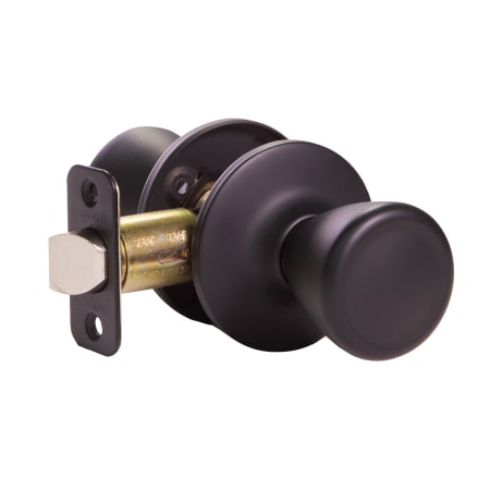 Design House Tulip Series Passage Door Knob Set with Round Rose Matte Black