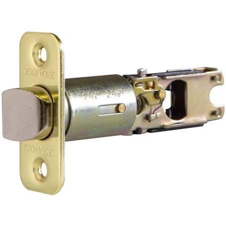 Design House 2-Way Adjustable Passage Round Corner Latchbolt Polished Brass