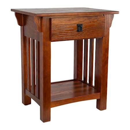 Design House Mission Impeccable 24" Wide Pine Wood Nightstand Medium Oak