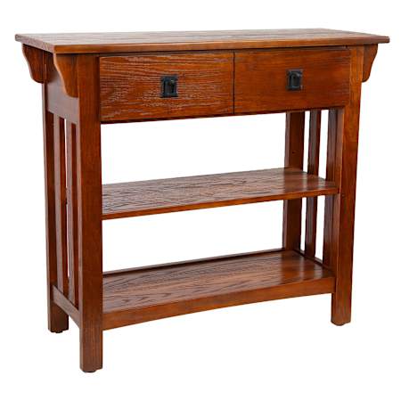 Design House Mission 34" Wood Display Shelf Medium Oak