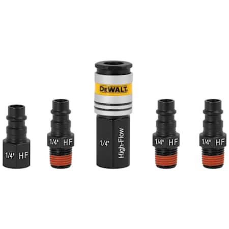 Dewalt 1/4" NPT High Flow 5-Piece Coupler and Plug Set N/A
