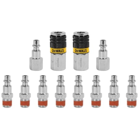 Dewalt 1/4" NPT 12-Piece Industrial Coupler and Plug Set N/A