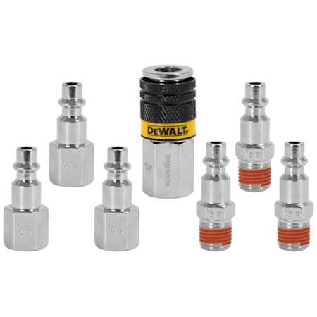 Dewalt 1/4" NPT 7-Piece Industrial Coupler and Plug Set N/A