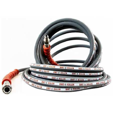 Dirt Killer Dirt Killer 50-Foot 3/8" 4000 PSI Grey Non-Marking High Pressure Hose w/ Quick Connects (Hot/Cold Water) N/A